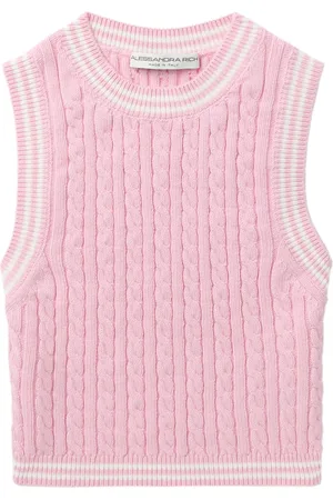 Alessandra Rich Top en tejido de ochos corto