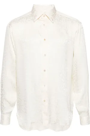 Tom Ford Camisa con motivo de leopardo en jacquard