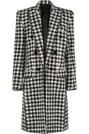 Balmain Abrigo con motivo pied de poule
