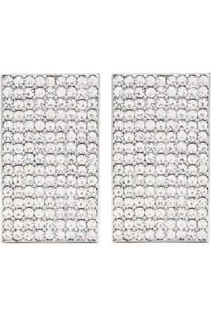 Alessandra Rich Aretes de clip con detalles de cristal