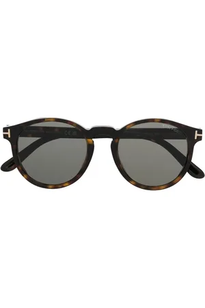 Tom Ford Lentes de sol con armazón redonda estilo carey