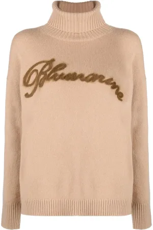 BLUMARINE Suéter con logo en intarsia