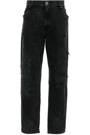 Balmain Jeans rectos con tiro medio y efecto envejecido