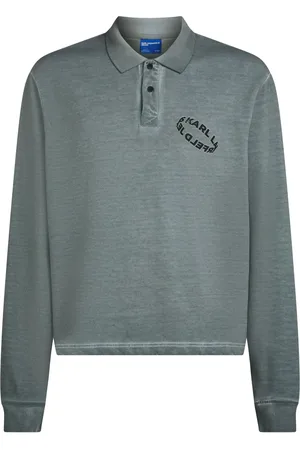 Karl Lagerfeld Sudadera estilo playera tipo polo con logo estampado