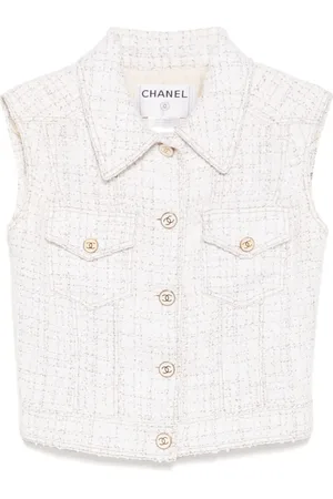 CHANEL Chamarra de tweed sin mangas 2001