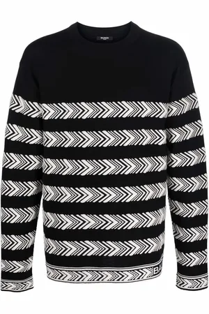 Balmain Suéter tejido de intarsia manga larga