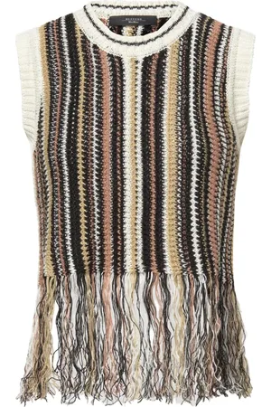 Max Mara Top tejido con flecos