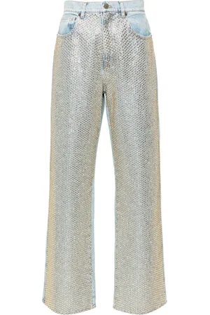 GIUSEPPE DI MORABITO Jeans rectos con detalles de strass