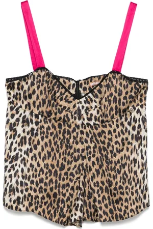 John Galliano Top con estampado de leopardo 2000
