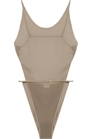 Saint Laurent Body de georgette con espalda abierta