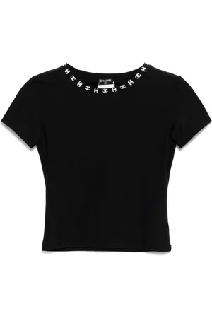 CHANEL Playera con ribete del logo 1997