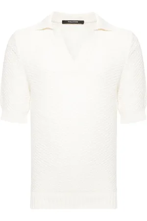 TAGLIATORE Playera tipo polo tejida de crochet Asher