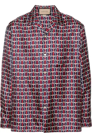 Gucci Camisa de seda con estampado Horsebit