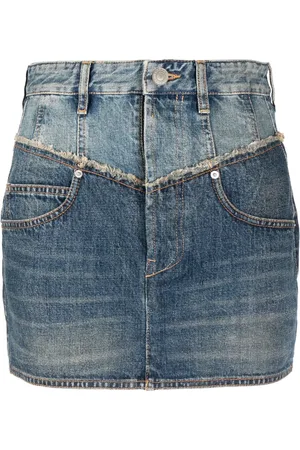 Isabel Marant Falda corta de mezclilla con paneles