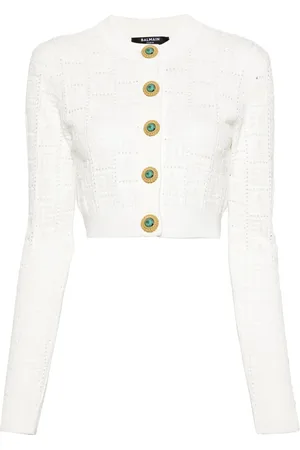 Balmain Cárdigan tejido calado con monograma