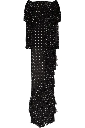 Balmain Vestido con hombros descubiertos y volantes