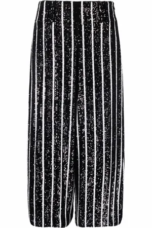 Balmain Pantalones anchos con detalle de lentejuelas