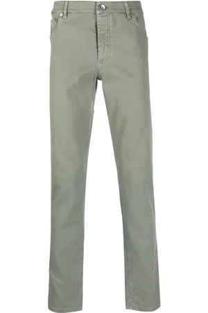 Brunello Cucinelli Pantalones rectos con diseño de cinco bolsillos