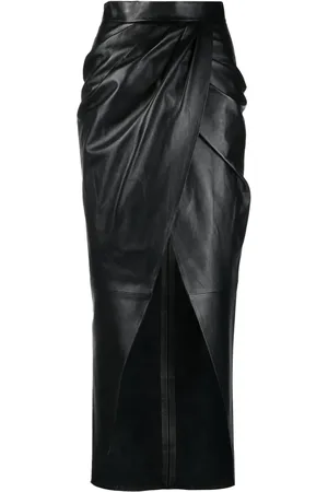 Balmain Falda drapeada de piel