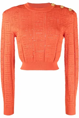 Balmain Suéter corto con monograma