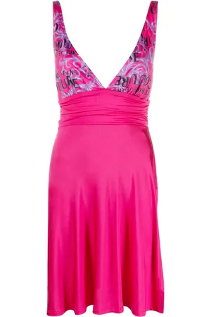 VERSACE Vestido corto con logo estampado