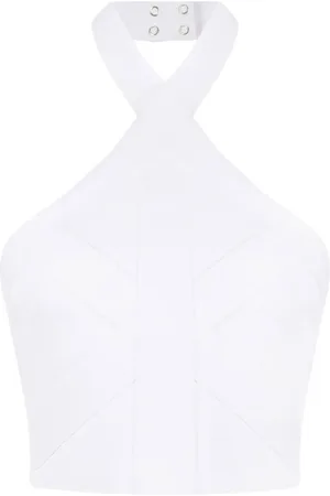 Balmain Top tejido con cuello halter