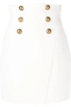 Balmain Falda cruzada con cintura alta