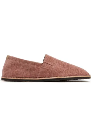 Brunello Cucinelli Mocasines de lona con puntera redonda