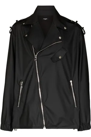 Balmain Chamarra biker con logo estampado