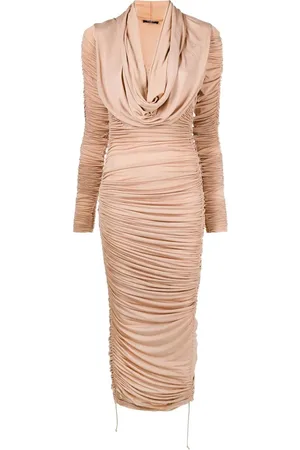 Balmain Vestido midi fruncido