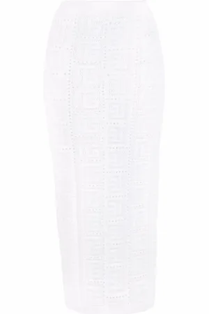Balmain Falda con perforaciones del monograma