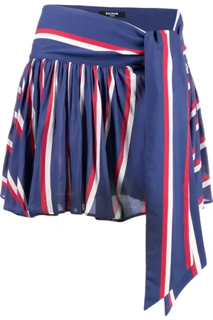 Balmain Falda corta con rayas estampadas