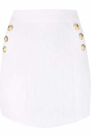 Balmain Falda corta tejida de canalé