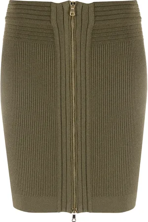 Balmain Falda corta tejida con cierre