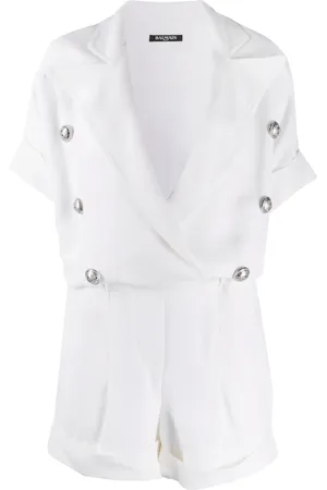 Balmain Jumpsuit corto con solapas de pico