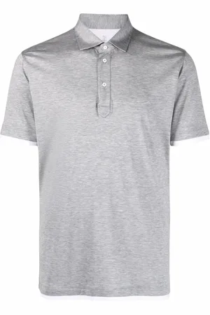 Brunello Cucinelli Playera tipo polo con ribete en contraste