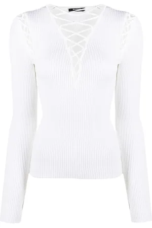 Balmain Top de tejido con agujetas
