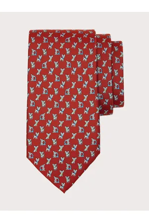 Salvatore Ferragamo Corbata de seda estampado Perritos