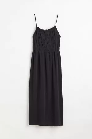 H&M Smocking-detail dress - Black