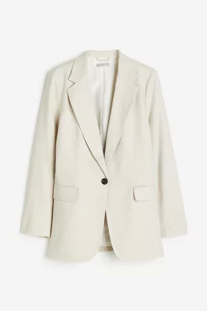 H&M Mujer De Lino - Blazer en mezcla de lino - Brown