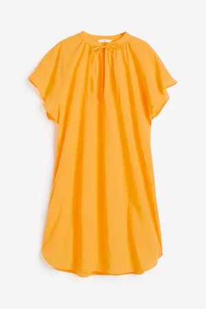 H&M Mujer Vestidos de algodón - Túnica de algodón - Yellow