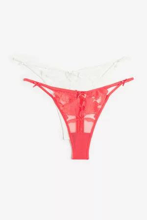 H&M Mujer Panty Tanga - 2-pack de panties thong - Red
