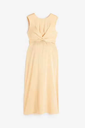 H&M Mujer Midi - MAMA Vestido Before & After - Yellow
