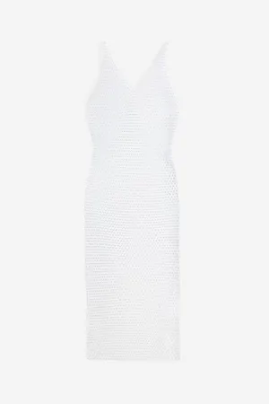 H&M Vestido de malla con pedrería