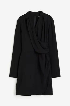 H&M Vestido drapeado diseño cruzado