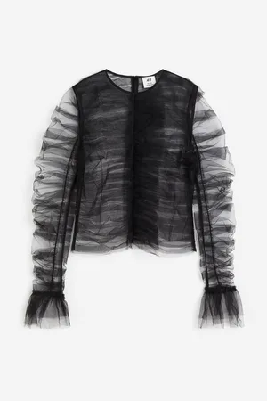 H&M Top de tul con olanes