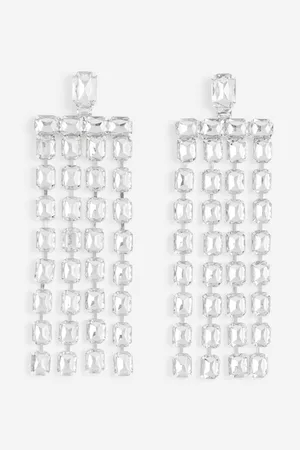 H&M Aretes largos con pedrería