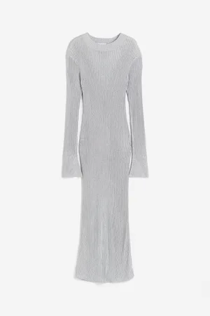 H&M Vestido brilloso en tejido acanalado