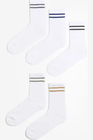 Pack de 5 calcetines de deporte DryMove™ - Blanco/Rayas - HOMBRE