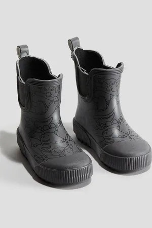 Botas de plastico de lluvia de color gris para infantil